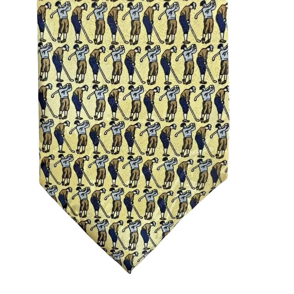 Isador Handmade Silk‎ Tie 4”x62” Golf Sporty Sport Par